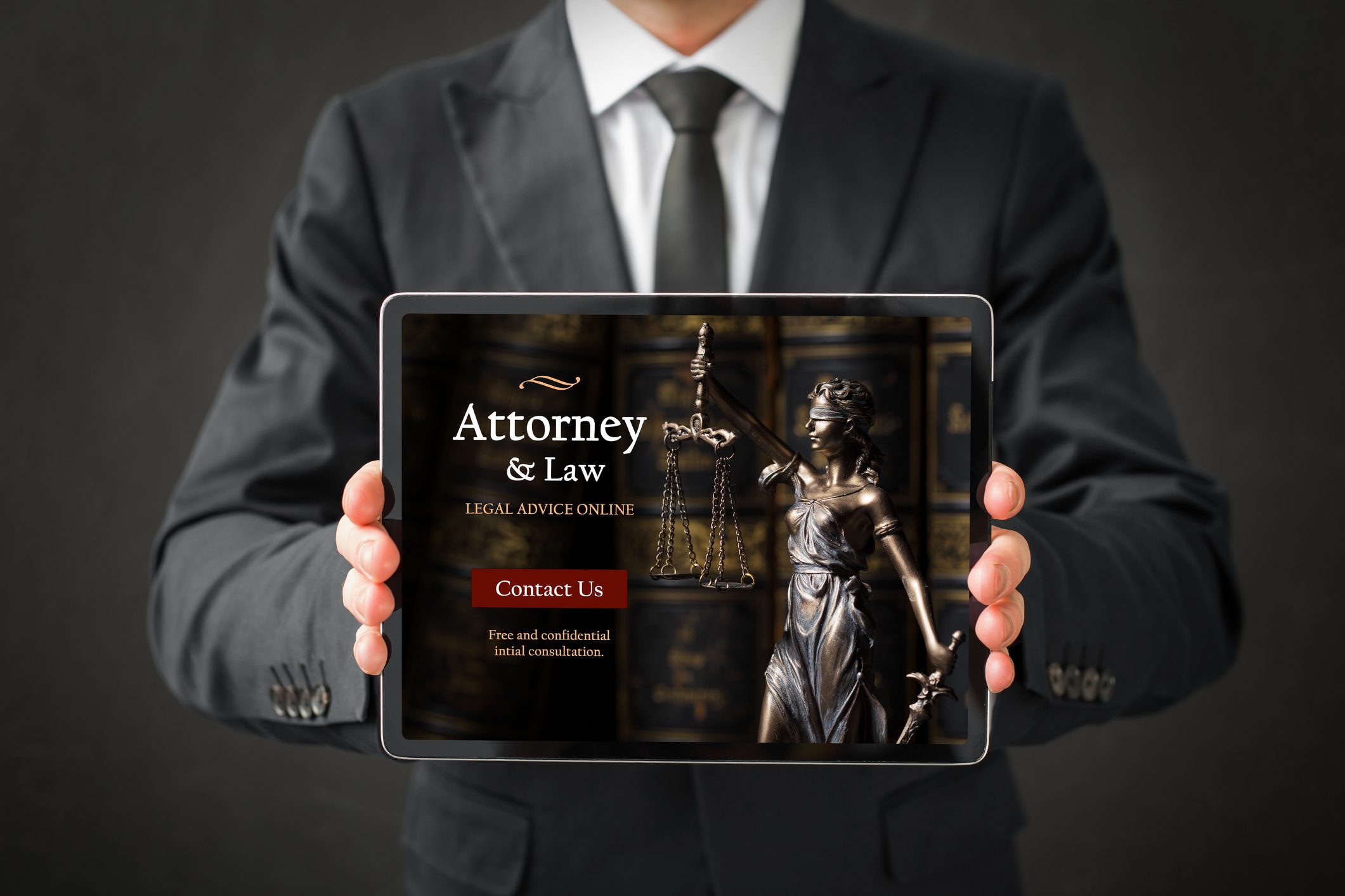 Law Firm Content Marketing with a Law Firm Website on a Tablet